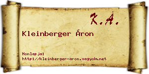 Kleinberger Áron névjegykártya